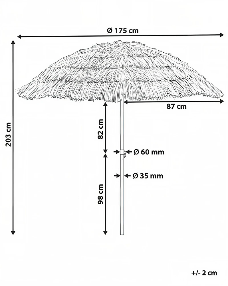 Beliani Sodo skėtis 175 cm CIVETTA, natūralios spalvos