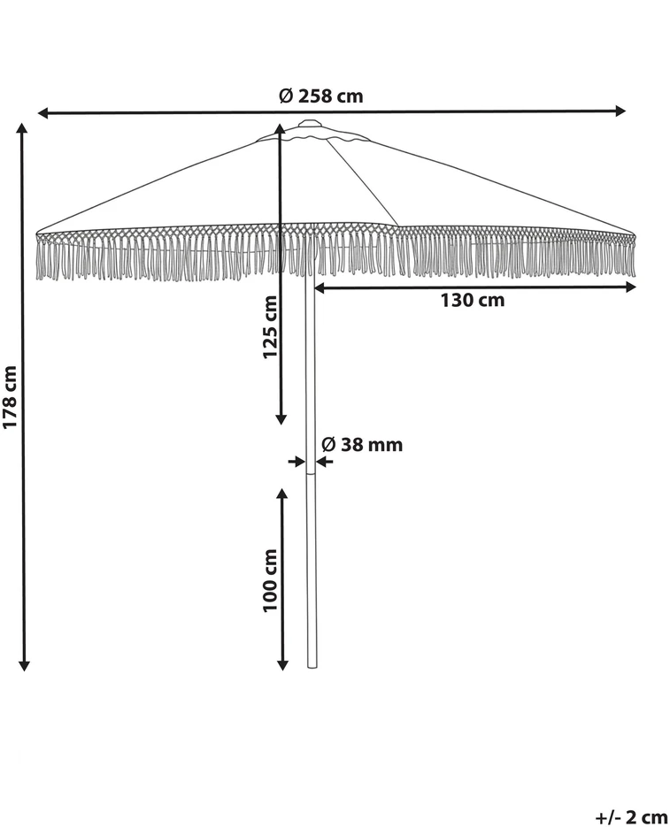 Beliani Sodo skėtis 258 cm MURASA baltas