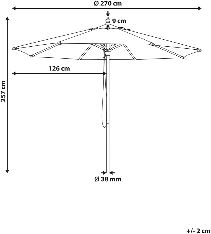 Beliani Sodo skėtis 270 cm TOSCANA žalias