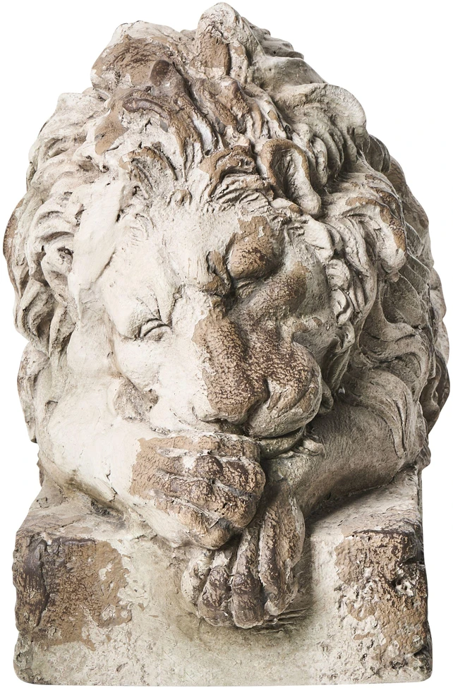 Beliani Sodo skulptūra LARI liūtas, 38 cm, smėlio spalvos