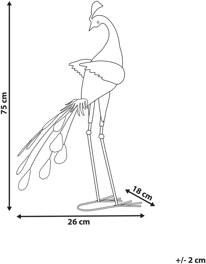 Beliani Sodo skulptūra PEACOCK mėlyna