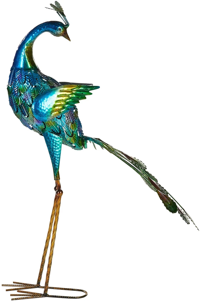 Beliani Sodo skulptūra PEACOCK mėlyna