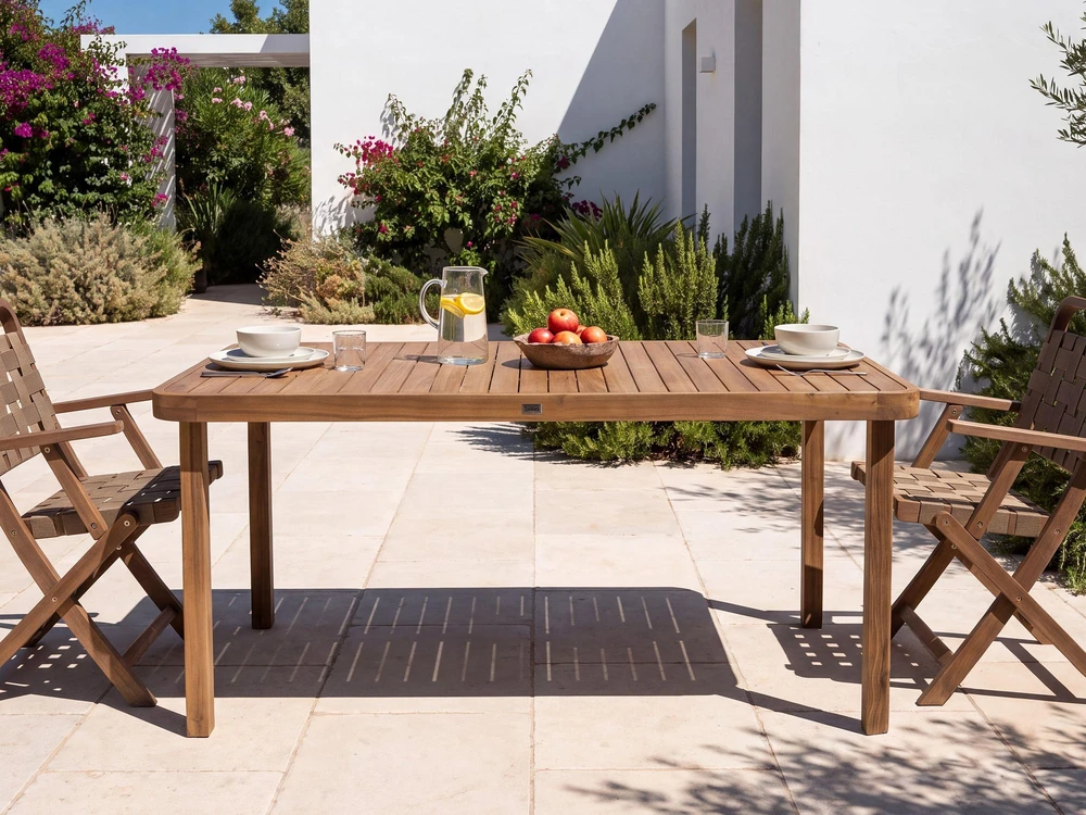 Beliani Sodo stalas 6 žmonėms RONCELLO 180 × 90 cm, akacijos mediena, rudas