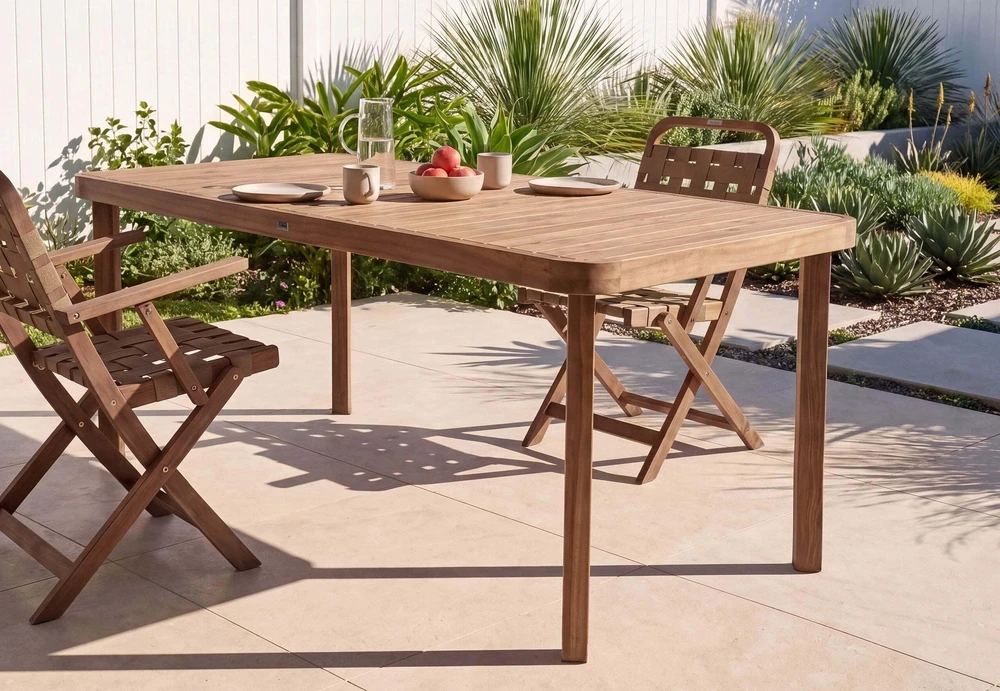 Beliani Sodo stalas 6 žmonėms RONCELLO 180 × 90 cm, akacijos mediena, rudas
