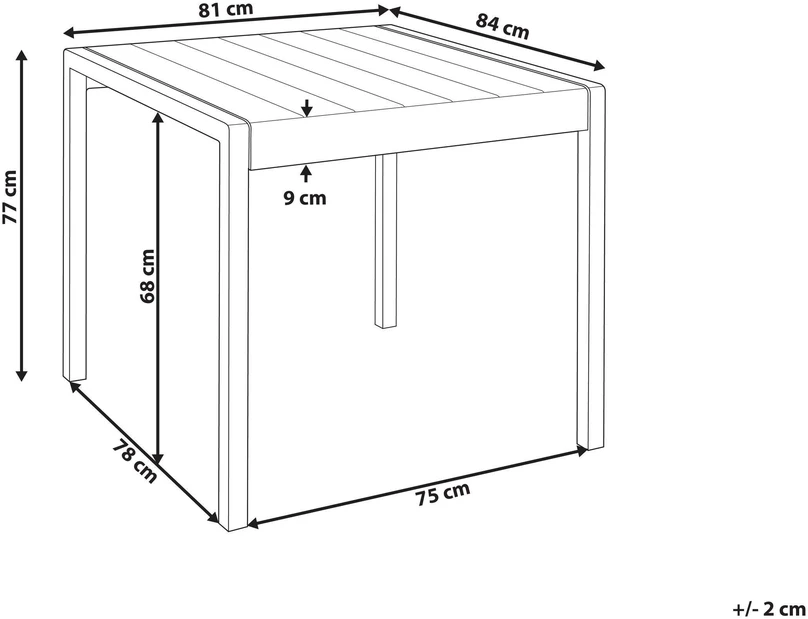 Beliani Sodo stalas BARTICA 81 cm x 84 cm, smėlio spalvos