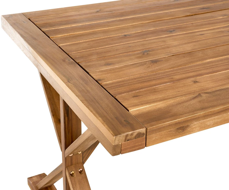 Beliani Sodo stalas CALABRITTO 90 cm 180 cm Akacijos mediena Rudas