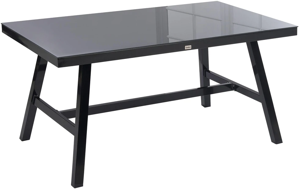 Beliani Sodo stalas CANETTO 150 cm 90 cm Stiklinis Juodas