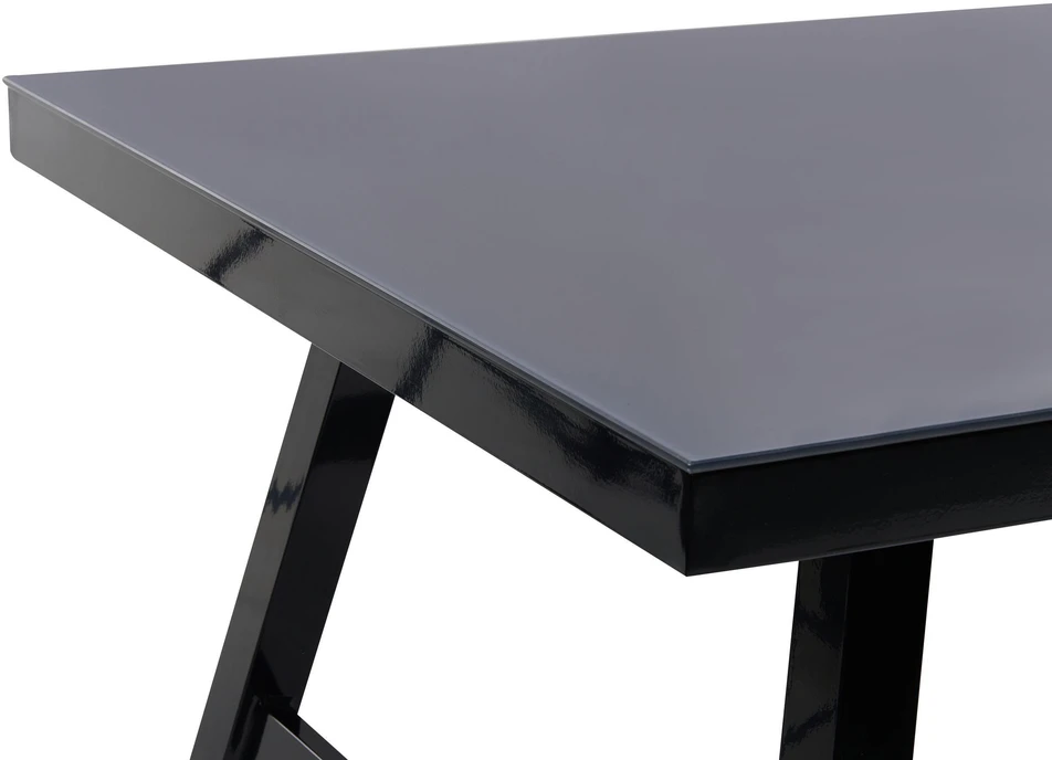 Beliani Sodo stalas CANETTO 150 cm 90 cm Stiklinis Juodas