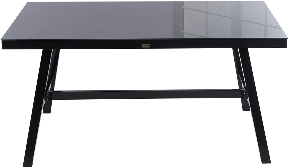 Beliani Sodo stalas CANETTO 150 cm 90 cm Stiklinis Juodas