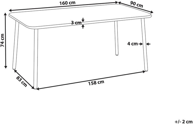 Beliani Sodo stalas CARAVINO 160 cm 90 cm metalinis šviesiai smėlio spalvos