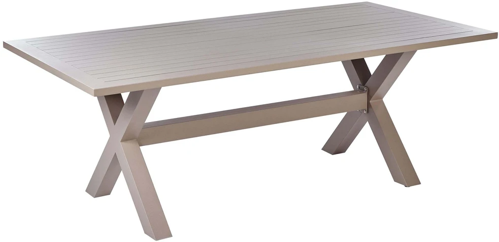 Beliani Sodo stalas CASCAIS 200 cm 105 cm Metalinis smėlio spalvos
