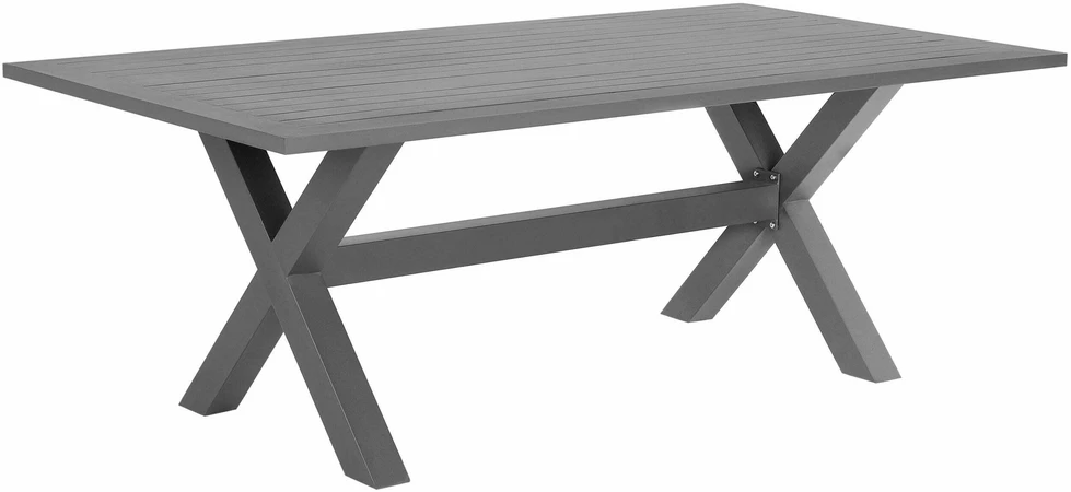 Beliani Sodo stalas CASCAIS 200 cm 105 cm metalinis pilkas