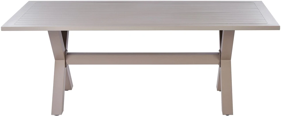 Beliani Sodo stalas CASCAIS 200 cm 105 cm Metalinis smėlio spalvos