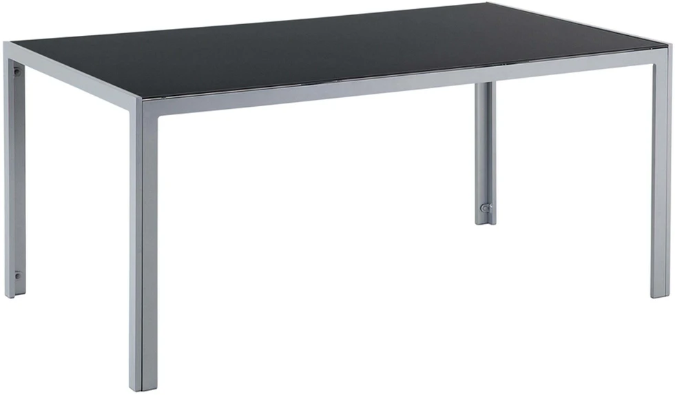 Beliani Sodo stalas CATANIA 160 cm 91 cm stiklinis juodas