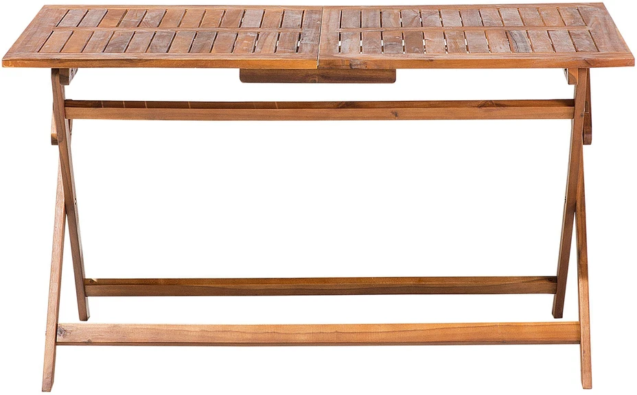 Beliani Sodo stalas CENTO 140 cm 75 cm Akacijos mediena Rudas