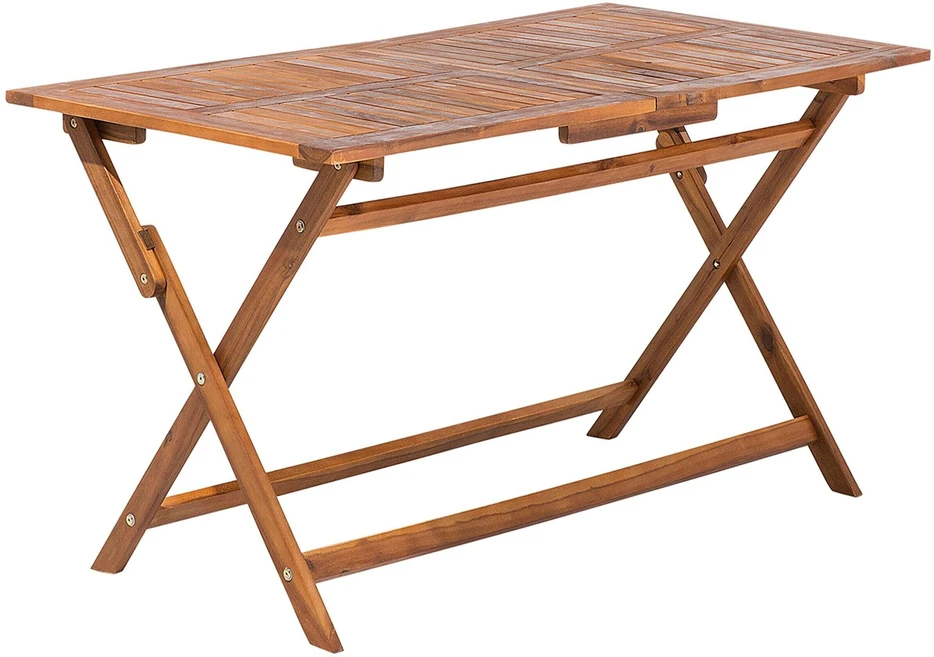 Beliani Sodo stalas CENTO 140 cm 75 cm Akacijos mediena Rudas