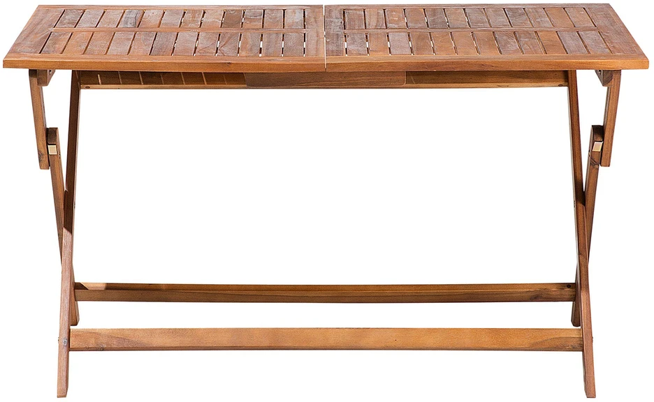 Beliani Sodo stalas CENTO 140 cm 75 cm Akacijos mediena Rudas