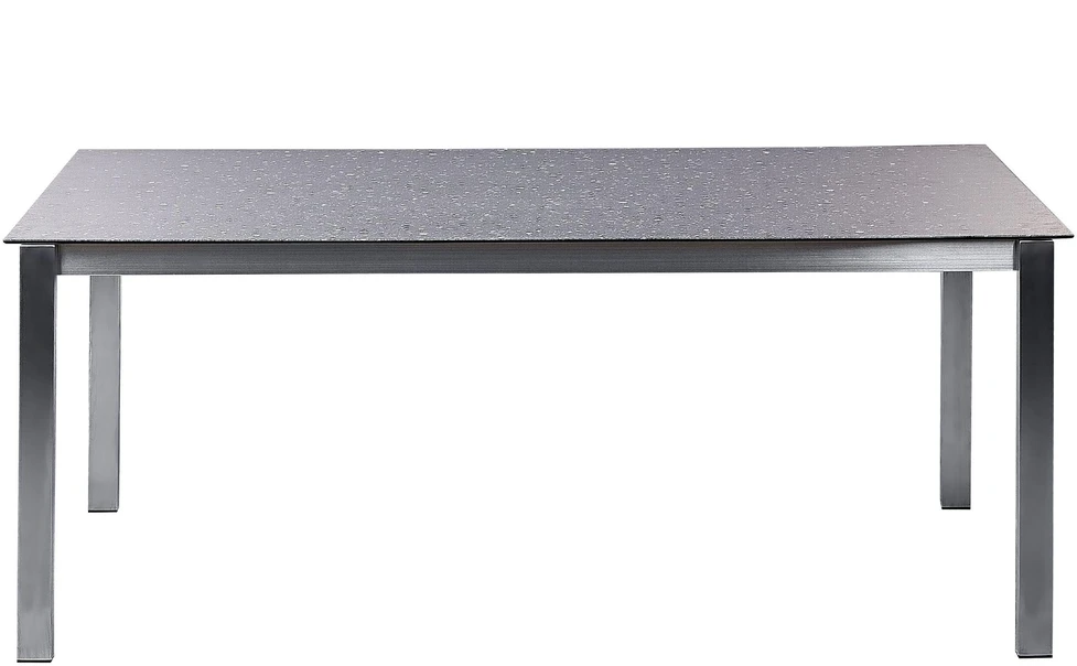 Beliani Sodo stalas COSOLETO 180 cm 90 cm stiklas juodas