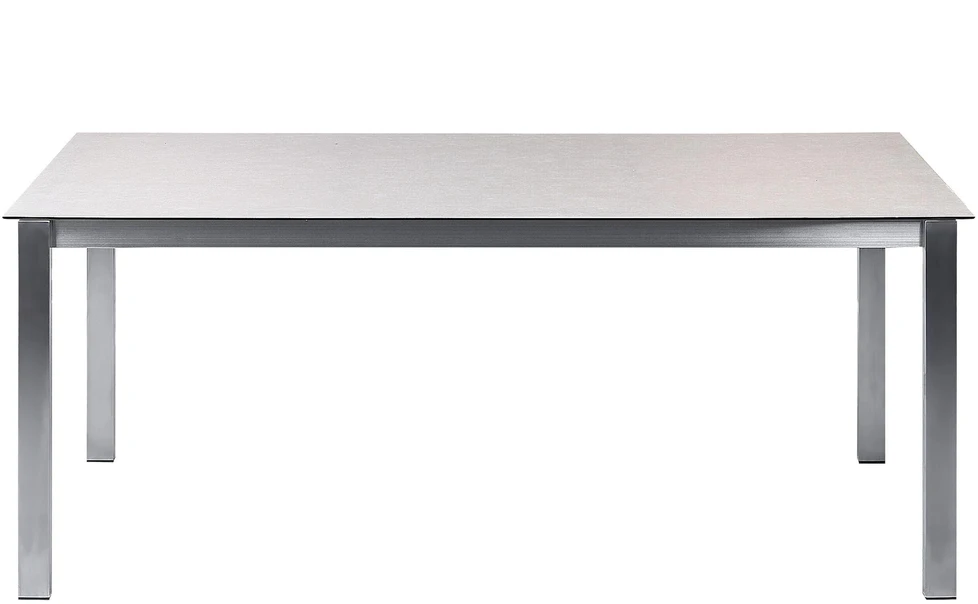 Beliani Sodo stalas COSOLETO 180 cm 90 cm stiklas baltas