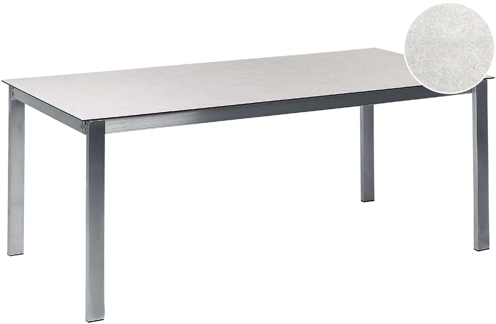 Beliani Sodo stalas COSOLETO 180 cm 90 cm stiklas baltas