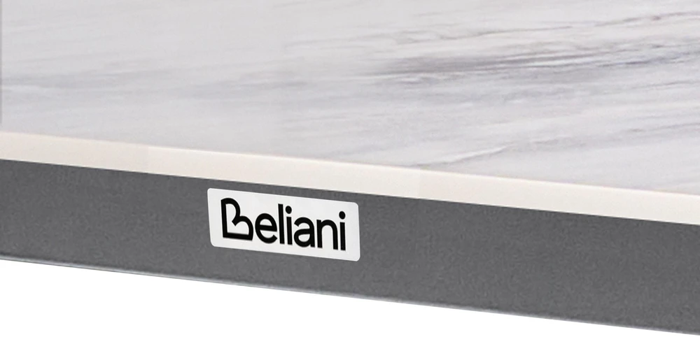 Beliani Sodo stalas FELETTO 180 cm 90 cm akmuo pilkas marmuras