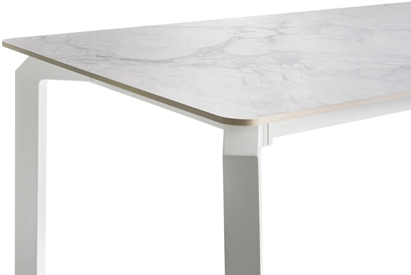 Beliani Sodo stalas FELETTO 180 cm 90 cm akmuo baltas marmuras