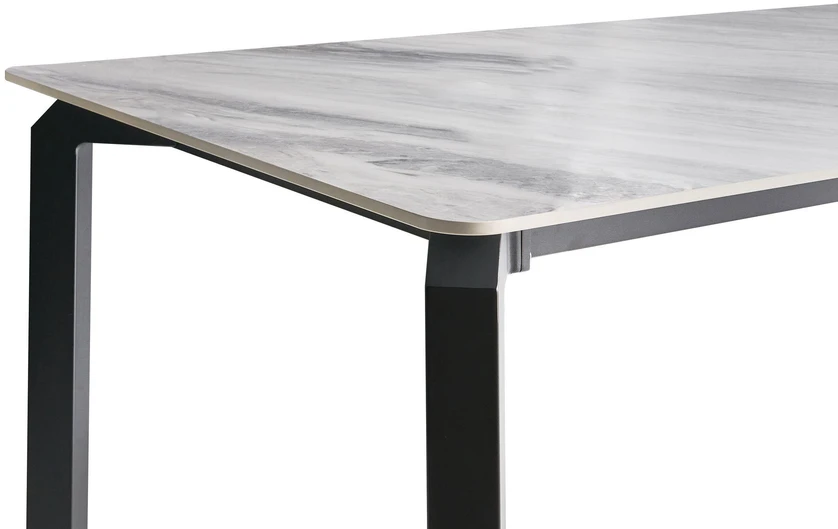 Beliani Sodo stalas FELETTO 180 cm 90 cm akmuo pilkas marmuras
