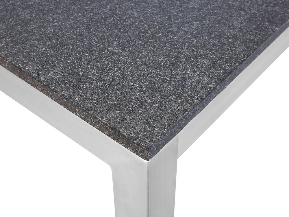 Beliani Sodo stalas GROSSETO 180 cm 90 cm degintas granitas grafito spalvos