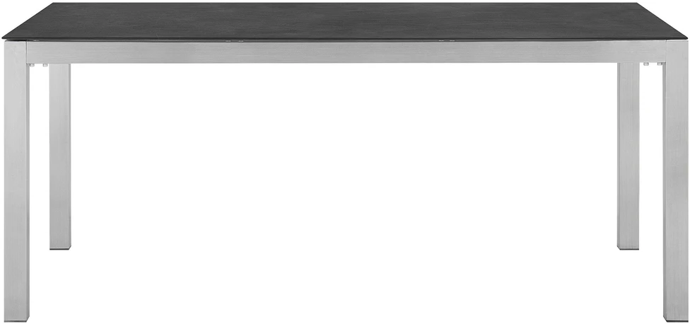 Beliani Sodo stalas GROSSETO 180 cm 90 cm poliruotas granitas juodas