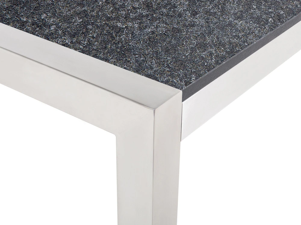 Beliani Sodo stalas GROSSETO 180 cm 90 cm degintas granitas grafito spalvos