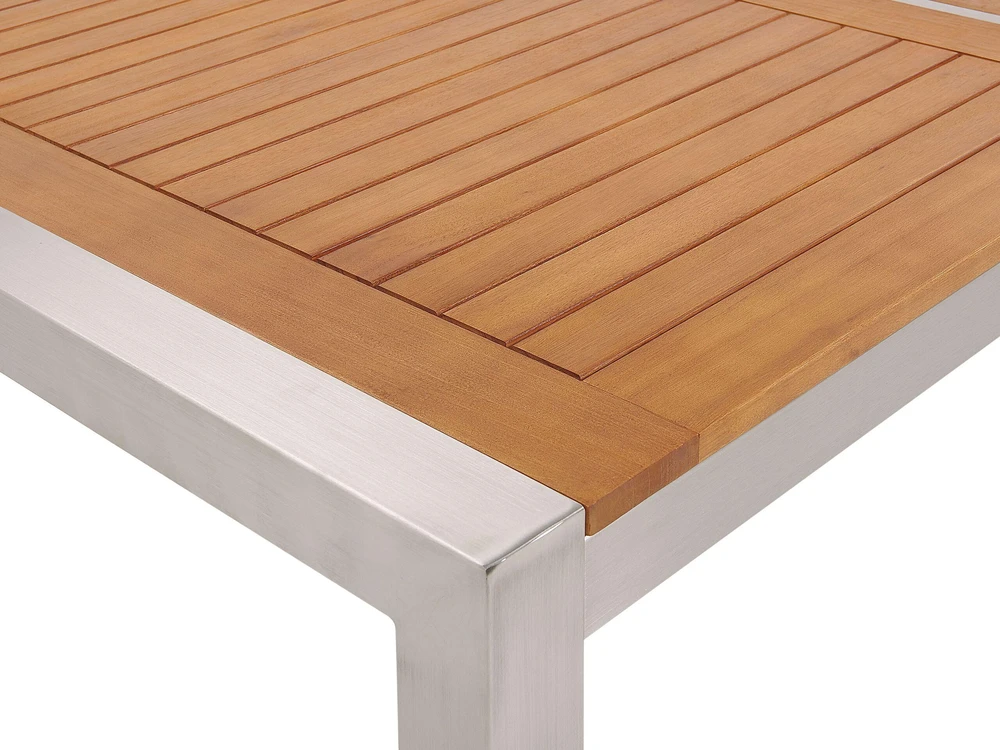 Beliani Sodo stalas GROSSETO 220 cm 100 cm Eukalipto mediena Ruda