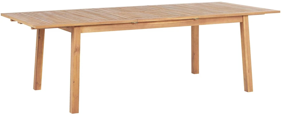 Beliani Sodo stalas išskleidžiamas CESANA 180/240 cm 100 cm Akacijos mediena Šviesiai rudas