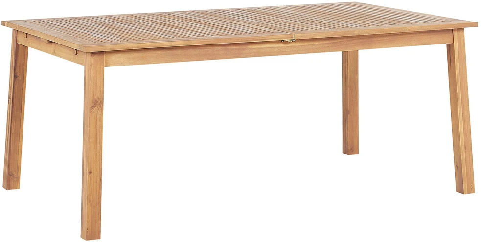Beliani Sodo stalas išskleidžiamas CESANA 180/240 cm 100 cm Akacijos mediena Šviesiai rudas