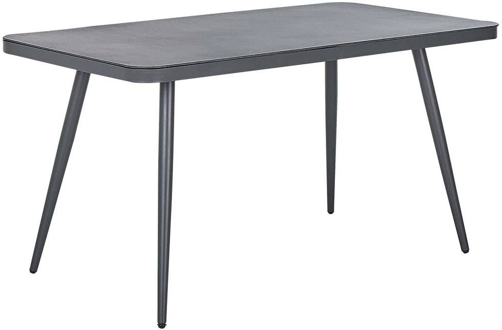 Beliani Sodo stalas LIPARI 140x80 cm, stiklinis, pilkas