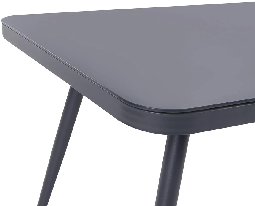 Beliani Sodo stalas LIPARI 140x80 cm, stiklinis, pilkas