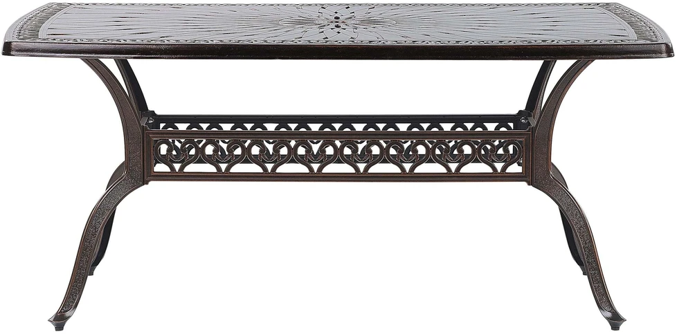 Beliani Sodo stalas LIZZANO 165 cm 102 cm Metalinis tamsiai rudas