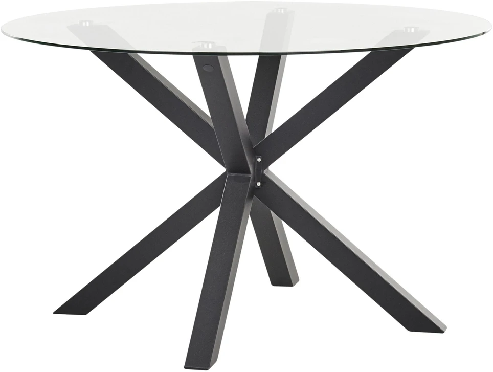 Beliani Sodo stalas MALETTO, 120 cm, stiklas, juodas