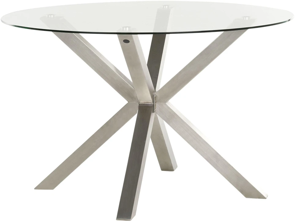 Beliani Sodo stalas MALETTO 120 cm, stiklas, sidabrinis