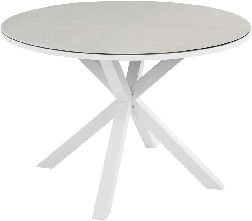 Beliani Sodo stalas MALETTO 120 cm, stiklinis, smėlio ir pilkos spalvos