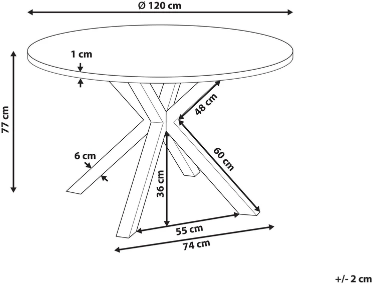 Beliani Sodo stalas MALETTO 120 cm, stiklinis, baltas