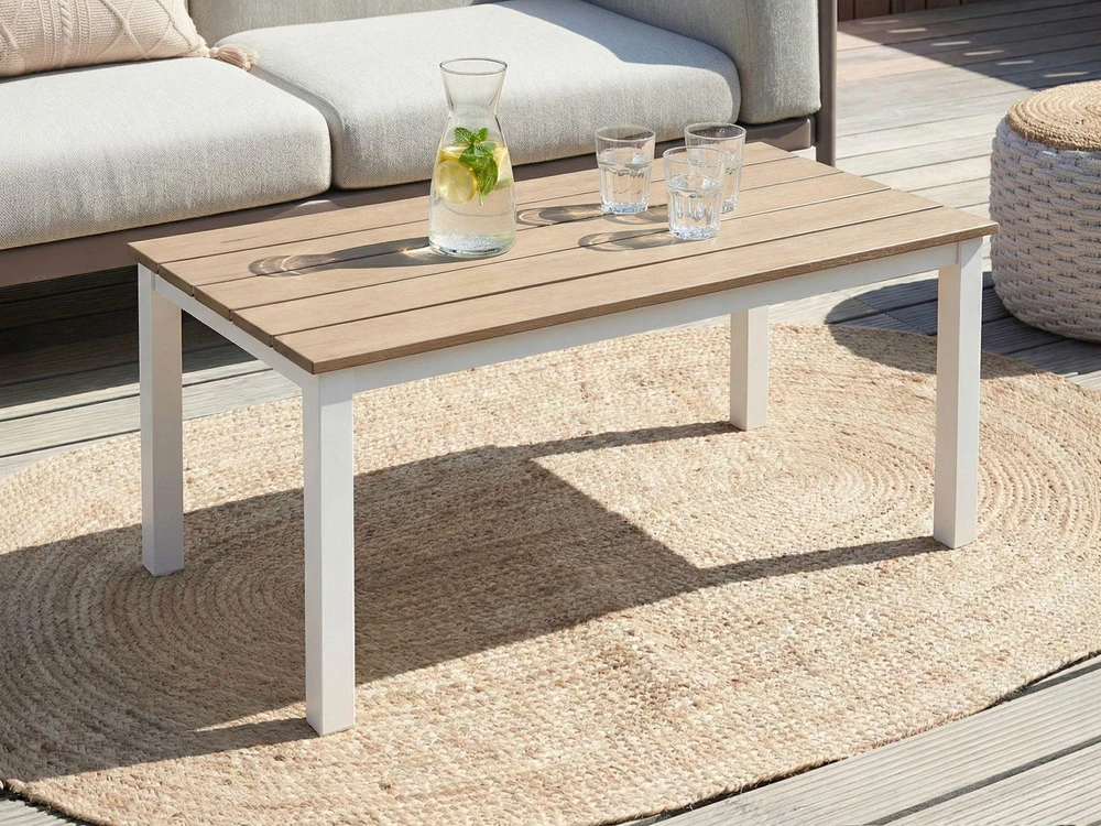 Beliani Sodo stalas MESSINA 100 cm 52 cm baltas