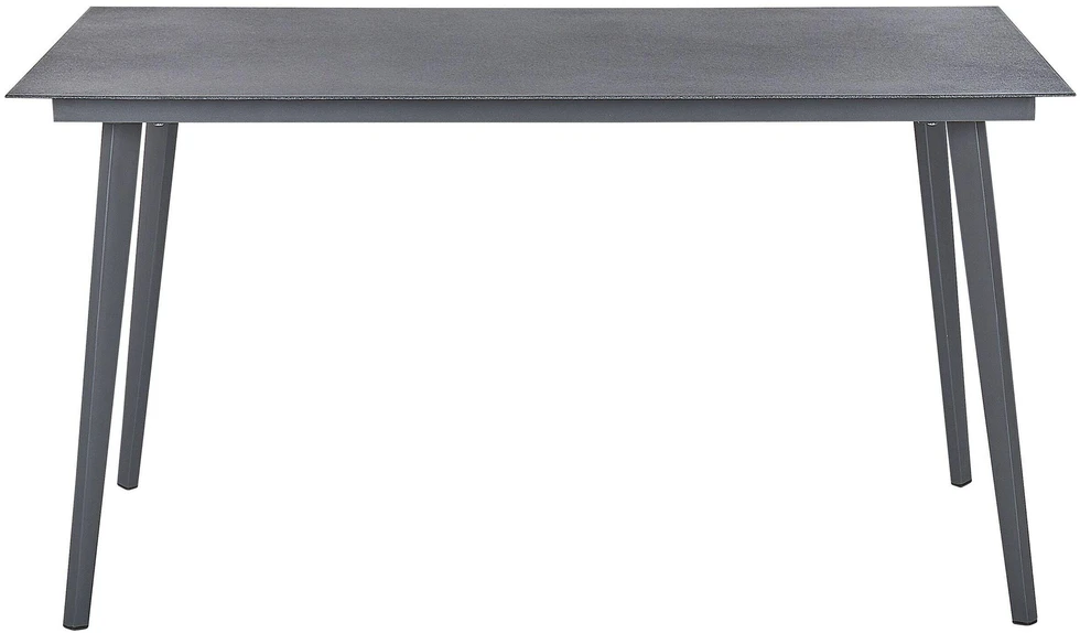 Beliani Sodo stalas MILETO 140 cm 80 cm, stiklinis, pilkas