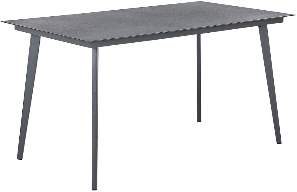 Beliani Sodo stalas MILETO 140 cm 80 cm, stiklinis, pilkas