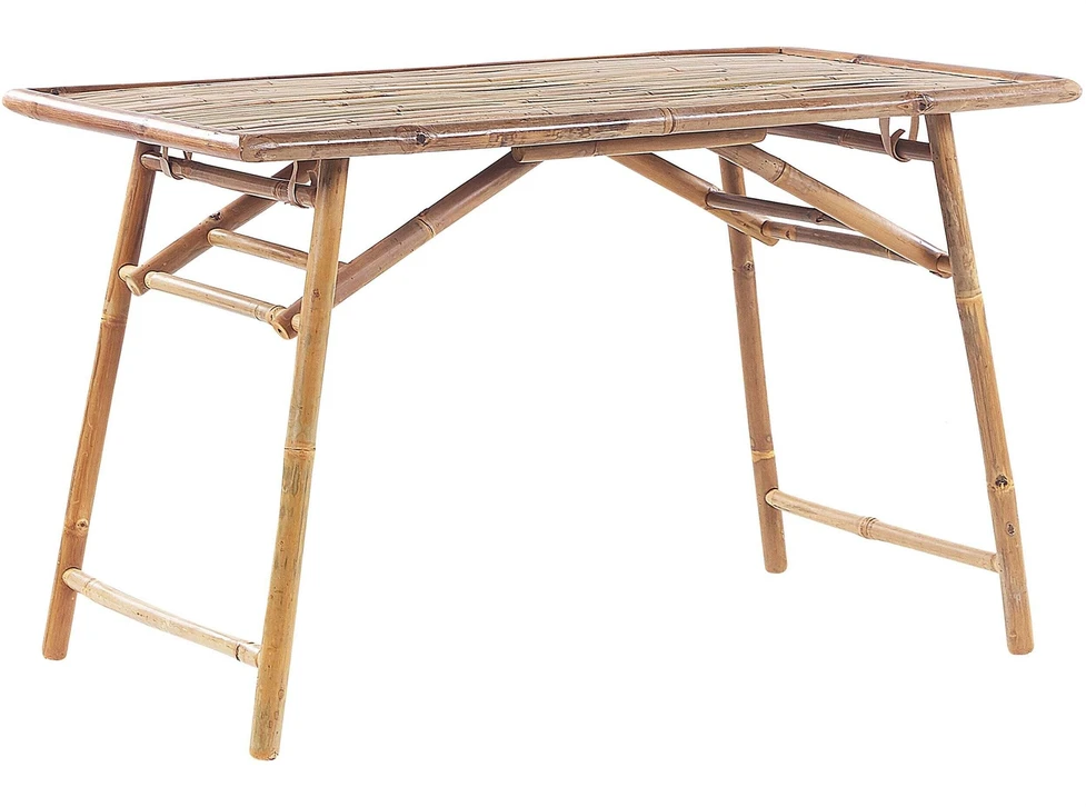 Beliani Sodo stalas MOLISE 120 cm 69 cm Bambukas Šviesiai rudas