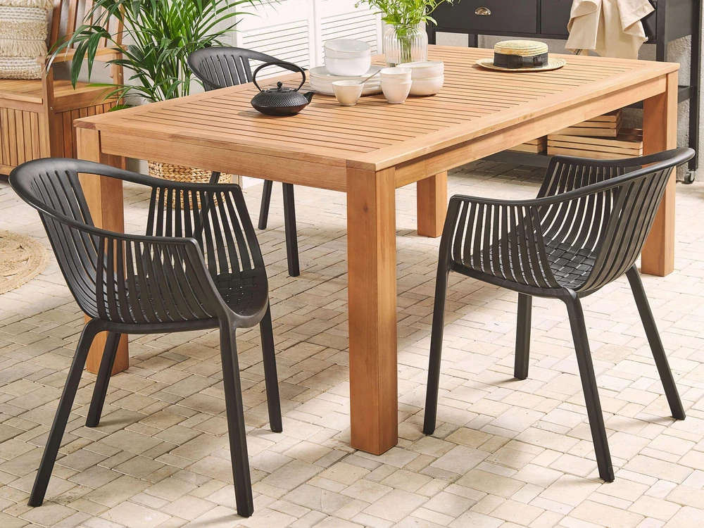 Beliani Sodo stalas MONSANO 190 cm 105 cm eukalipto mediena rudas