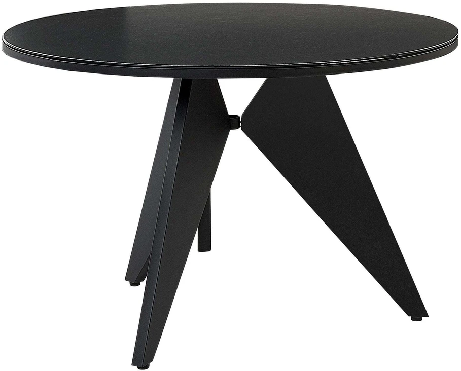 Beliani Sodo stalas OLMETTO 83 cm 110 cm stiklinis juodas