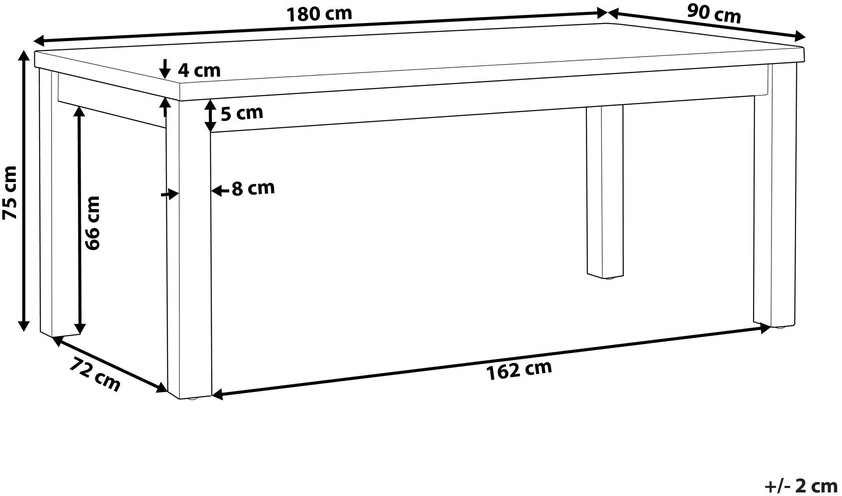 Beliani Sodo stalas OSTUNI 180 cm 90 cm betono pilkas