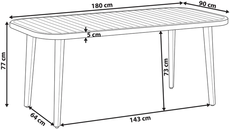 Beliani Sodo stalas PARAGGI 180 cm 90 cm Sertifikuota akacijos mediena Rudas