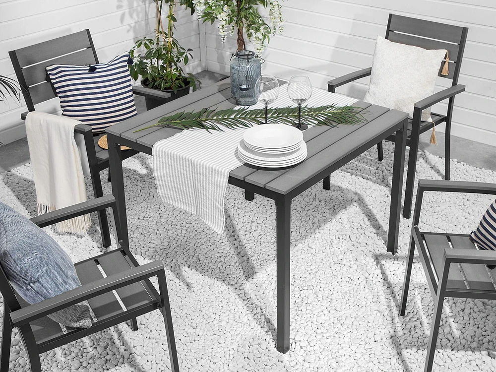 Beliani Sodo stalas PRATO 95 cm 95 cm pilkas