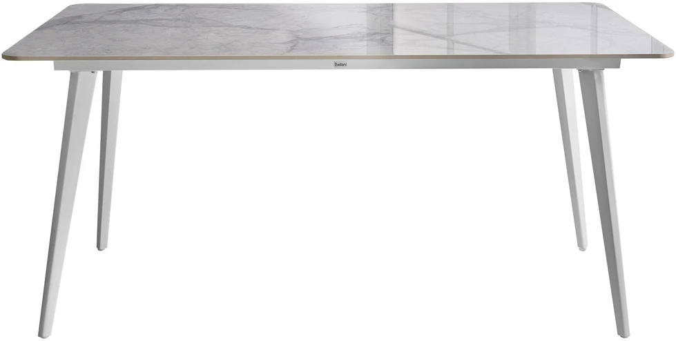 Beliani Sodo stalas RODALLO 160 cm 90 cm akmens baltas marmuras